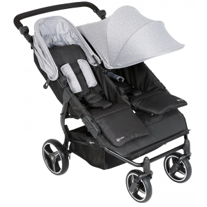 My Child Easy Twin Double Stroller- Grey