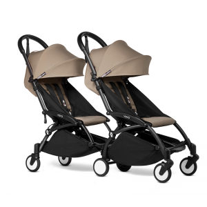 BABYZEN YOYO2 Complete Pushchair from Birth for Twins- Taupe