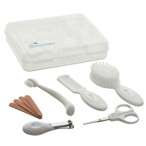 Dreambaby Essentials Deluxe 10pc Grooming Kit in Clear Hard Case- White